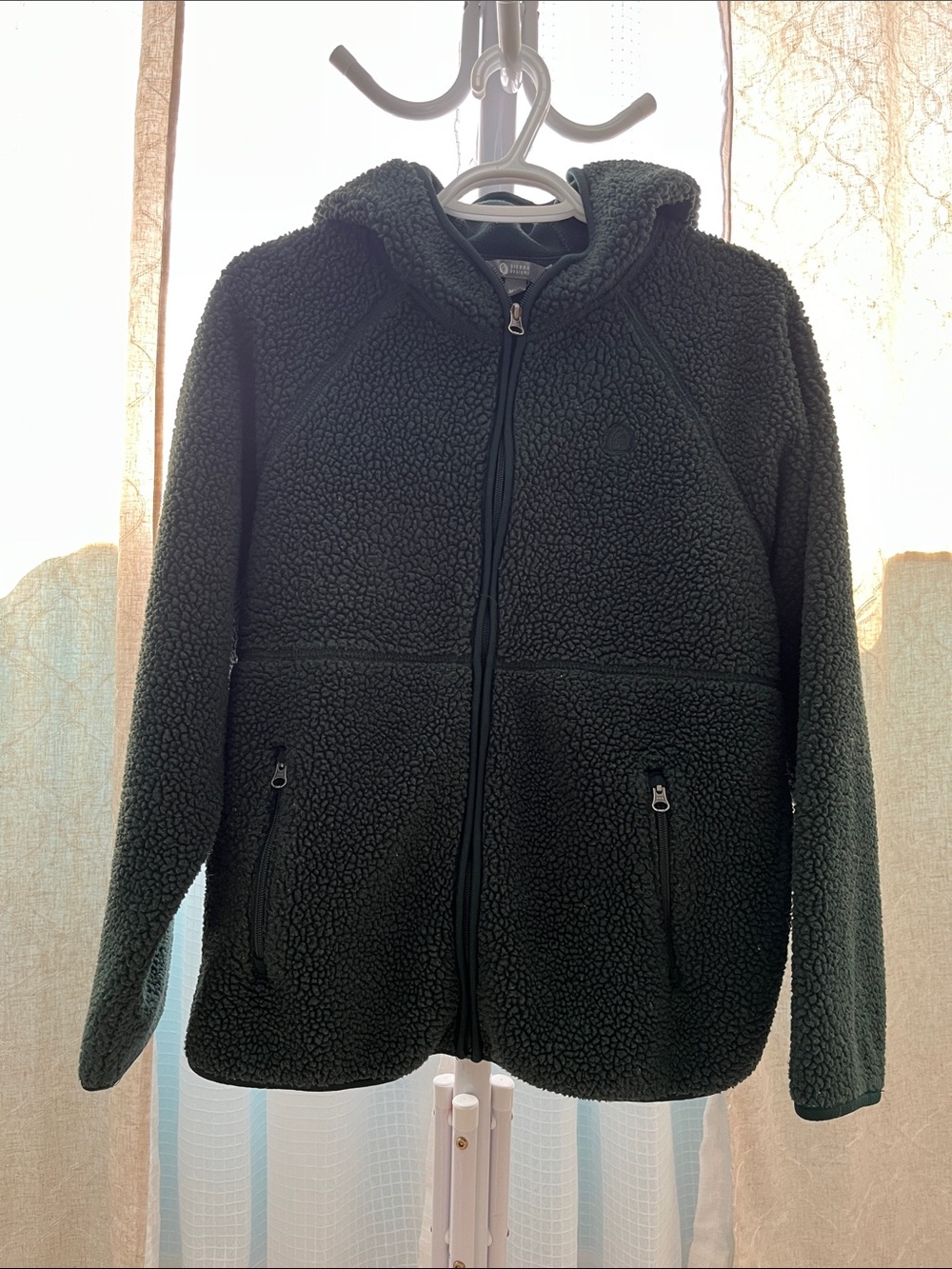 Sierra Designs Cozy Hooded Sherpa Zip Jacket in Dark Green